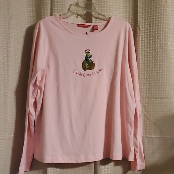 Merry bright Christmas tee candy cane wishes XL - Picture 1 of 6